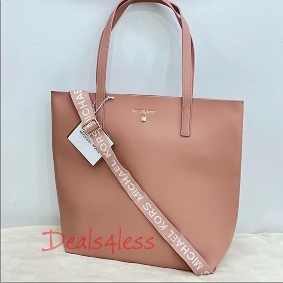 Michael Kors Tote Bag Purse Blush Gold Large Shoulder Bag Shopper Crossbody NEW - Picture 8 of 9